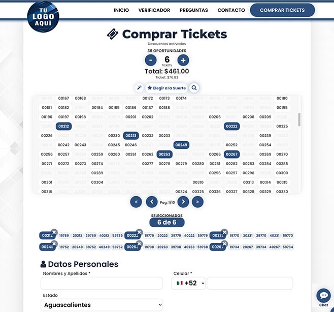 Landing Lista de Tickets o Boletos